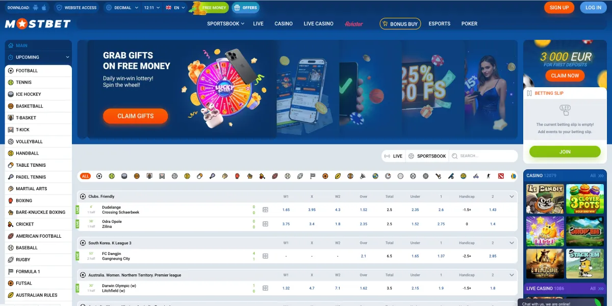 Mostbet sports betting preview